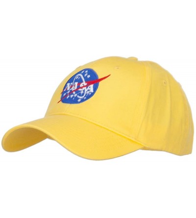 Baseball Caps NASA Insignia Embroidered Cotton Twill Cap - Yellow - CD12JGA6BWB $22.12