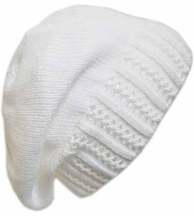 Skullies & Beanies Lovely Crochet Srping Beret/Hat Cotton Acrylic Fall Hat - White - C411D12E7U5 $29.85