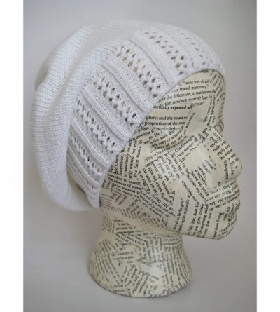 Skullies & Beanies Lovely Crochet Srping Beret/Hat Cotton Acrylic Fall Hat - White - C411D12E7U5 $11.71