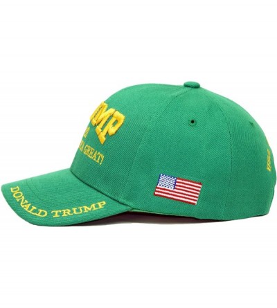 Baseball Caps Trump 2020 Keep America Great Embroidery Campaign Hat USA Baseball Cap - Green - CA18I0L60HS $15.07