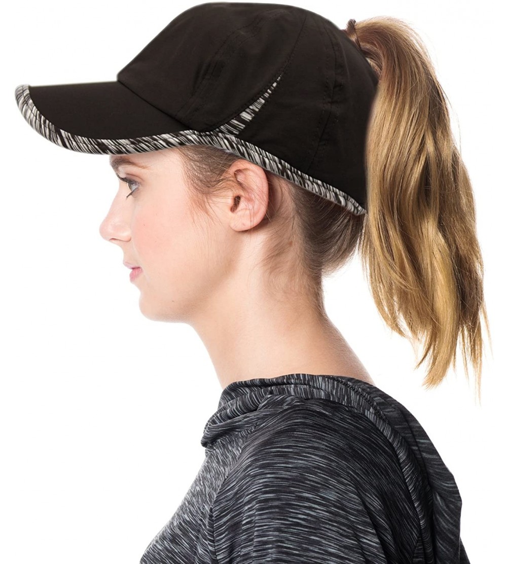 Baseball Caps Ponytail Messy Buns Yoga Ponycaps Plain Baseball Visor Cap Dad Hat - Cp2788black - CV18ELKOKMM $16.29