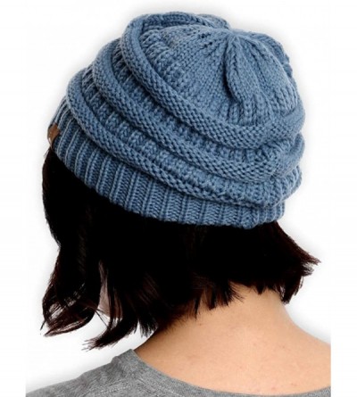 Skullies & Beanies Womens Cable Knit Beanie - Warm & Soft Stretch Winter Hats for Cold Weather - Light Blue - CS185L46OGN $8.99