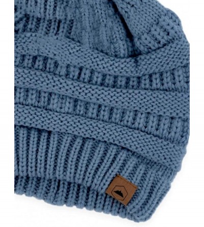 Skullies & Beanies Womens Cable Knit Beanie - Warm & Soft Stretch Winter Hats for Cold Weather - Light Blue - CS185L46OGN $8.99