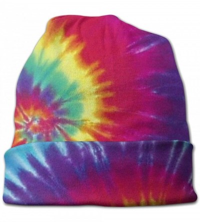 Skullies & Beanies Cotton Beanie Baggy Hat Slouchy Skull Beanie for Men Women - Colorful Tie Dye - CM18AZGXH4Q $13.17