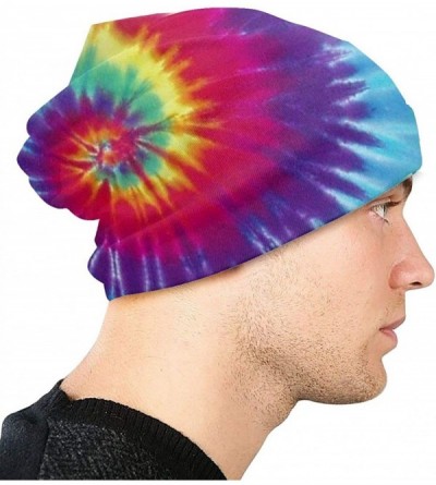 Skullies & Beanies Cotton Beanie Baggy Hat Slouchy Skull Beanie for Men Women - Colorful Tie Dye - CM18AZGXH4Q $13.17