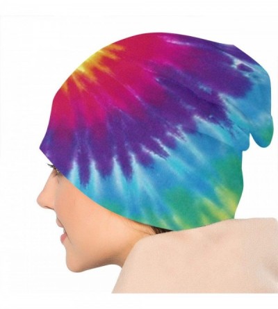 Skullies & Beanies Cotton Beanie Baggy Hat Slouchy Skull Beanie for Men Women - Colorful Tie Dye - CM18AZGXH4Q $13.17