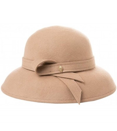 Fedoras 2019 New Wool Felt Cloche Fedora Hat Ladies Church Derby Party Fashion Winter - 00366_beige - CN18KC02WSY $22.77