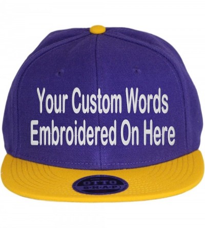 Baseball Caps Custom Snapback Hat Otto Embroidered Your Own Text Flatbill Bill Snapback - Purple/Yellow Gold Bill - CU187D9IQ...