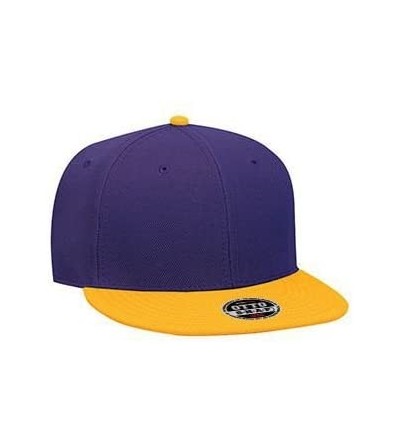 Baseball Caps Custom Snapback Hat Otto Embroidered Your Own Text Flatbill Bill Snapback - Purple/Yellow Gold Bill - CU187D9IQ...