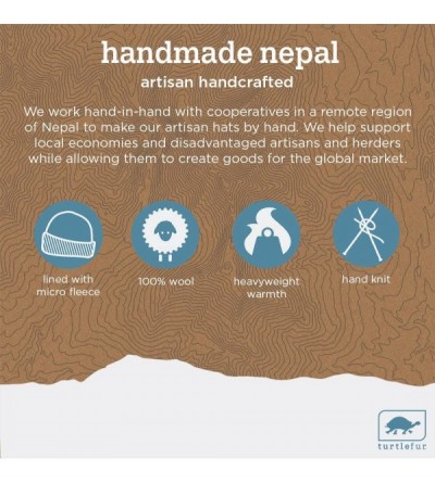 Skullies & Beanies Nepal Women's Mika Hand Knit Wool Beanie - Black - CV116W836O3 $35.06