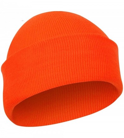Skullies & Beanies Sports Visor Billed Knit Radar Cuff Beanie - Safety Orange - CC1928ED9TE $21.80