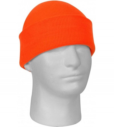 Skullies & Beanies Sports Visor Billed Knit Radar Cuff Beanie - Safety Orange - CC1928ED9TE $11.96