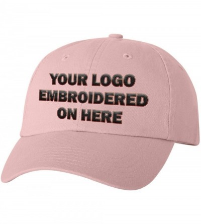 Baseball Caps Custom Dad Soft Hat Add Your Own Embroidered Logo Personalized Adjustable Cap - Pink - C01953WTKCC $22.02