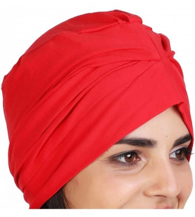 Skullies & Beanies Women's Cotton Stylish Beanies (Multicolours- Free Size) - Red - CM18DOL372X $10.77