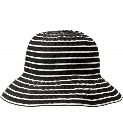 Sun Hats Women's Ribbon Braid Small Brim Hat - One Size - Black & White - CR114GKLGMN $39.19