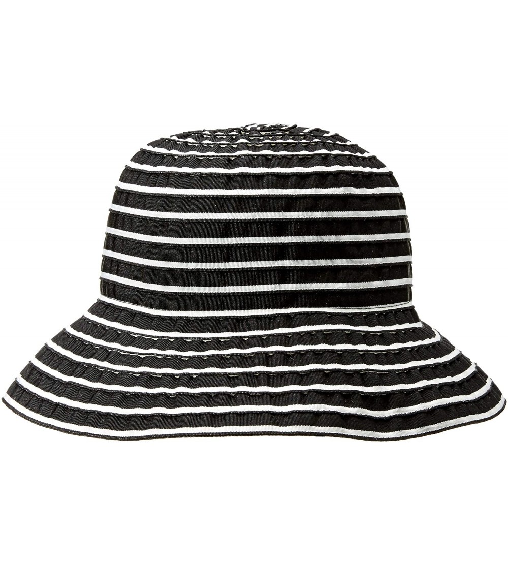 Sun Hats Women's Ribbon Braid Small Brim Hat - One Size - Black & White - CR114GKLGMN $18.29