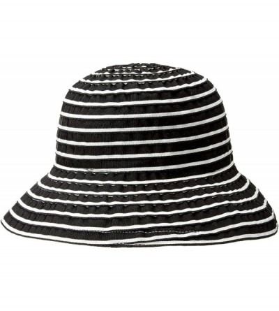Sun Hats Women's Ribbon Braid Small Brim Hat - One Size - Black & White - CR114GKLGMN $18.29