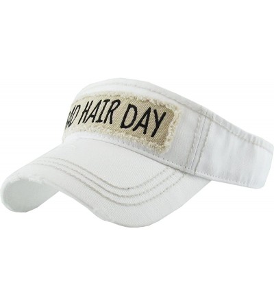 Visors Womens Baseball Cap Sun Visor High Ponytail Bun Adjustable Vintage Distressed Athletic Hat - CP18CS7NORY $18.40