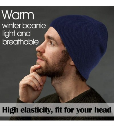 Skullies & Beanies Beanie Cap- Soft Stretch Acrylic Knit Winter Hats Warm Gifts for Men/Women/Kids - 1 Pack Midnight Navy - C...