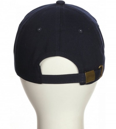 Baseball Caps Customized Letter Intial Baseball Hat A to Z Team Colors- Navy Cap Black White - Letter N - CQ18ET2W94L $10.30