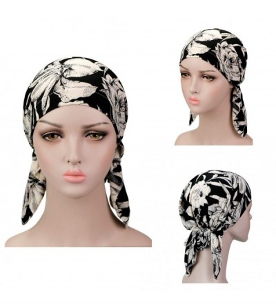 Skullies & Beanies Pre Tied Chemo Head Scarf 3 Packed Beanie Skull Cover Cap for Women (Set1) - A1-3 Packed - CN18U9O6K7N $9.88