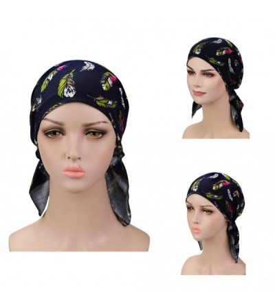 Skullies & Beanies Pre Tied Chemo Head Scarf 3 Packed Beanie Skull Cover Cap for Women (Set1) - A1-3 Packed - CN18U9O6K7N $9.88