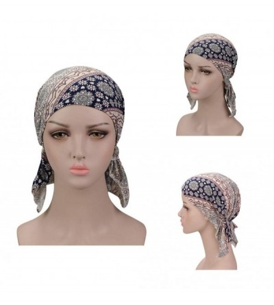 Skullies & Beanies Pre Tied Chemo Head Scarf 3 Packed Beanie Skull Cover Cap for Women (Set1) - A1-3 Packed - CN18U9O6K7N $9.88