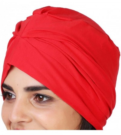 Skullies & Beanies Women's Cotton Stylish Beanies (Multicolours- Free Size) - Red - CM18DOL372X $10.77