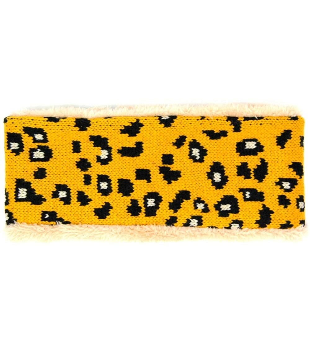 Cold Weather Headbands Me Plus Women Winter Soft Leopard Pattern Fleece Lining Headwrap Headband Ear Warmer - Leopard Print -...