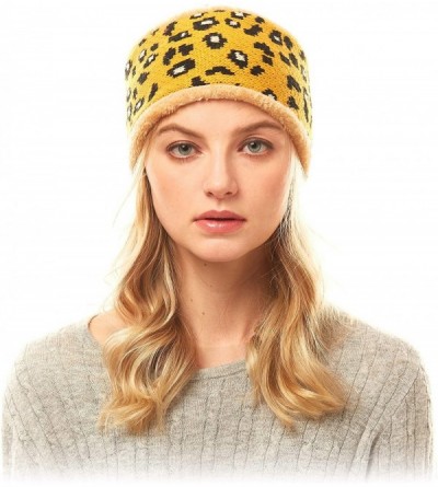 Cold Weather Headbands Me Plus Women Winter Soft Leopard Pattern Fleece Lining Headwrap Headband Ear Warmer - Leopard Print -...