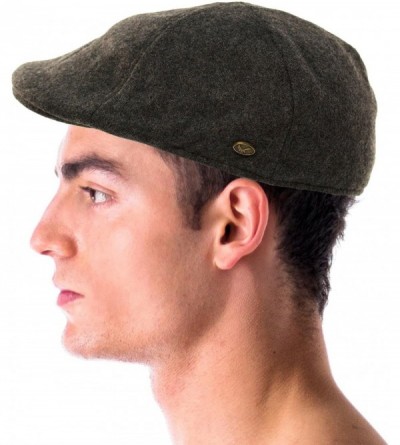 Newsboy Caps Men's Winter 100% Wool Duckbills Warm Solid Ivy Driver Cabby Cap Hat - Charcoal - CL1865N6553 $17.31