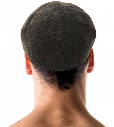Newsboy Caps Men's Winter 100% Wool Duckbills Warm Solid Ivy Driver Cabby Cap Hat - Charcoal - CL1865N6553 $17.31