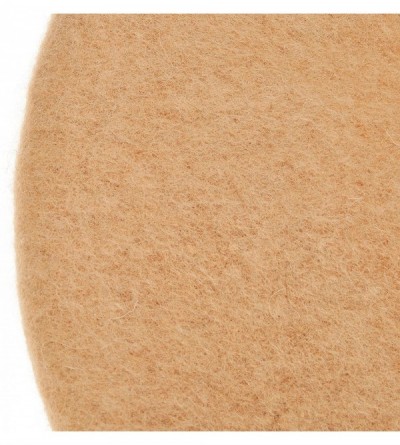 Berets Women Wool Beret Hat Solid Color French Style Warm Cap - Beige - CN18LRXYNM4 $13.15