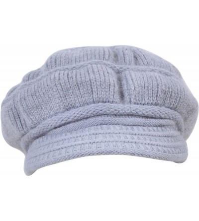 Bucket Hats Women's Wool Knit Winter Hat Warm Plush Lined Snow Ski Visor Caps - Gray - CQ189LHXX5G $14.96