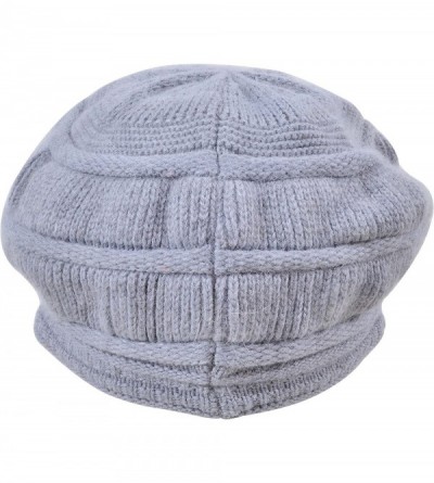 Bucket Hats Women's Wool Knit Winter Hat Warm Plush Lined Snow Ski Visor Caps - Gray - CQ189LHXX5G $14.96