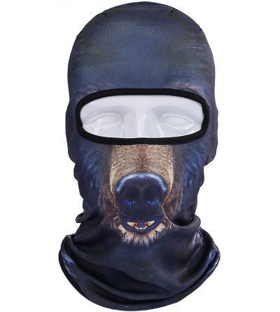 Balaclavas Unisex Animal Face 3D Print Ski Balaclava Full Face Cycling Mask Ski Mask - Dark Navy - CH12NSQ0ABM $12.76