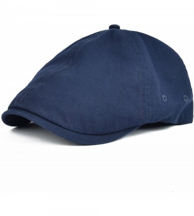 Newsboy Caps Cotton Washing Flat Cap Cabbie Hat Gatsby Ivy Irish Hunting Newsboy - Navy - CZ12NZGX4R4 $10.89