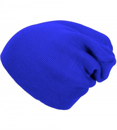 Skullies & Beanies Solid Color Long Beanie - Royal Blue - C6112V07CYL $11.31