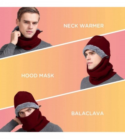 Balaclavas Balaclava Face Mask Winter Cold Weather Fleece Hood Neck Warmer for Men Women - Red - CG1928RM29H $21.68