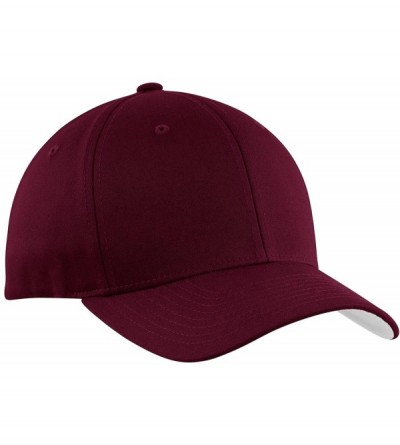 Baseball Caps Men's Flexfit Cotton Twill Cap - Maroon - C711NGR0XYJ $13.99