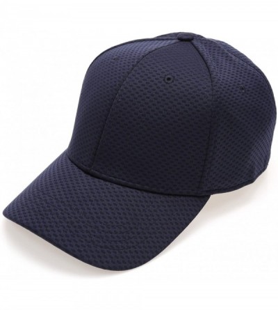Baseball Caps Plain Polyester Twill Baseball Cap Hat with Flex fit Elastic Band - 1735-navy - CM12OB1JYTQ $12.19