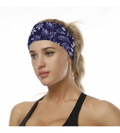 Headbands Women Girls Headband Bandana Fashion Silk Satin Hair Band Boho Floral Turban Head Wrap for Sports - 4Pcs-Set 11 - C...