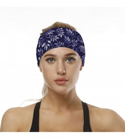 Headbands Women Girls Headband Bandana Fashion Silk Satin Hair Band Boho Floral Turban Head Wrap for Sports - 4Pcs-Set 11 - C...