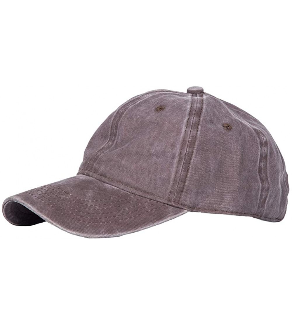 Baseball Caps Men's Baseball Cap Dad Hat Washed Distressed Easily Adjustable Unisex Plain Ponytai Trucker Hats - Army Green -...
