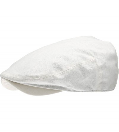 Newsboy Caps Men's Linen Flat Ivy Gatsby Summer Newsboy Hats - White - CO12EBEJB5R $20.21