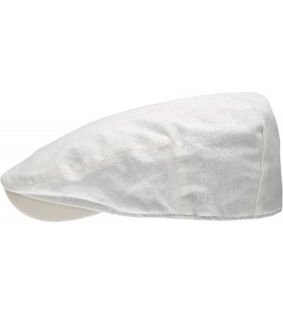 Newsboy Caps Men's Linen Flat Ivy Gatsby Summer Newsboy Hats - White - CO12EBEJB5R $20.21