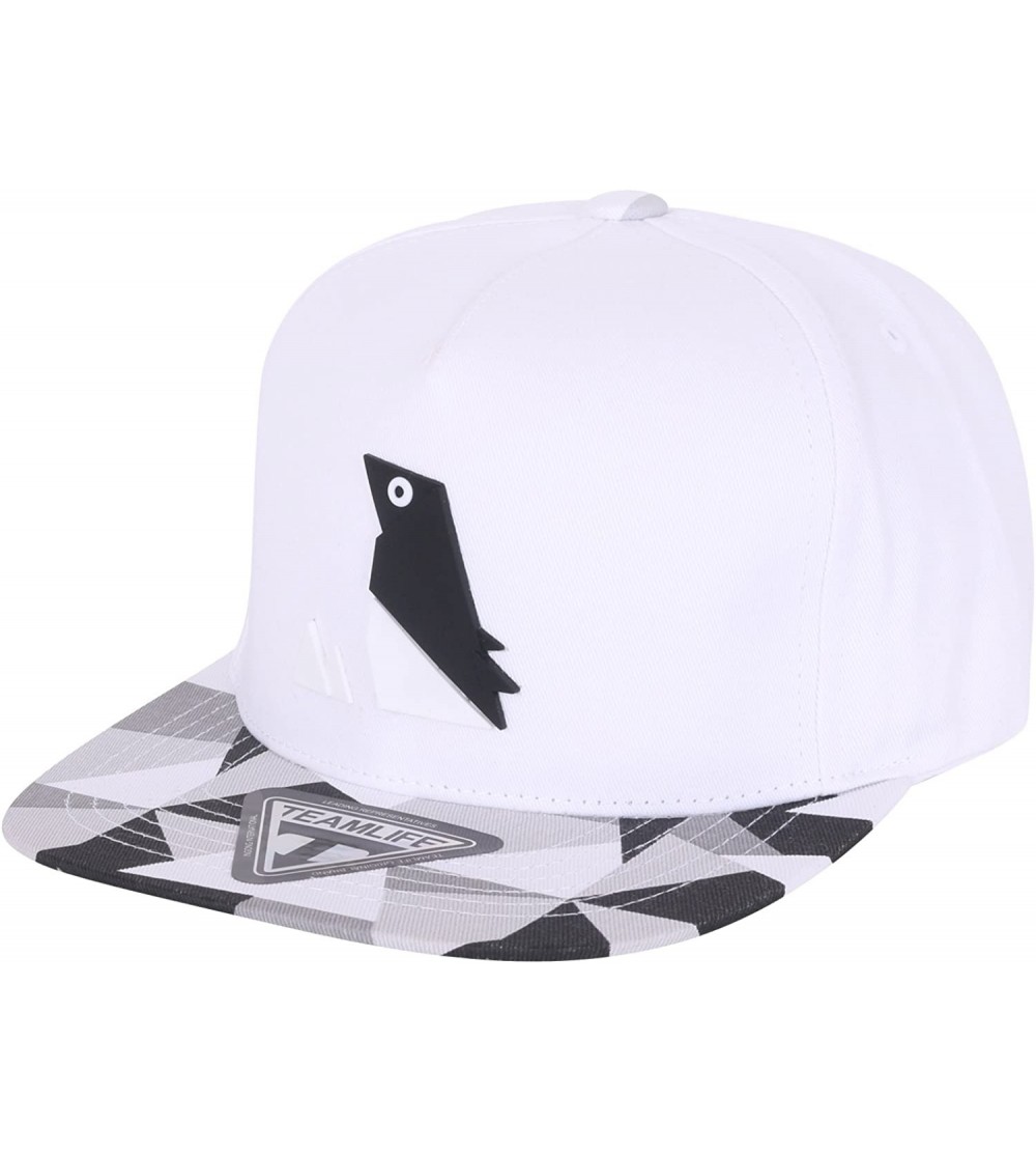 Baseball Caps Animal Paper Folding Rubber Logo Flat Bill Snapback Hat Baseball Cap - Penguin White - C0128RPT8U9 $33.50