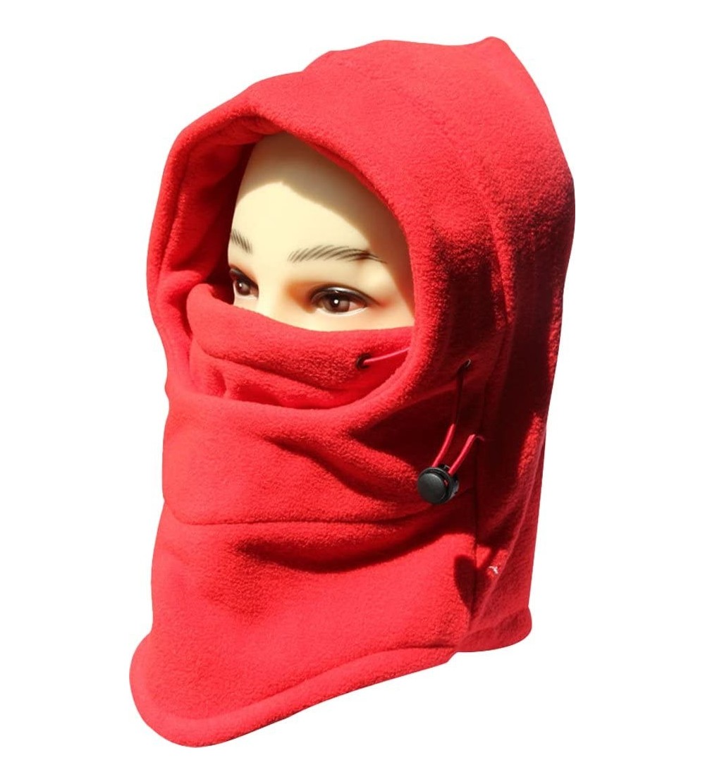 Balaclavas Winter Snowboard Face Hat Fleece Hood Ski Mask Wool Beret Balaclava - Red - CJ11RLDKB0Z $15.05