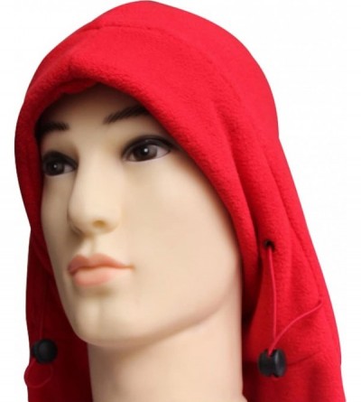 Balaclavas Winter Snowboard Face Hat Fleece Hood Ski Mask Wool Beret Balaclava - Red - CJ11RLDKB0Z $15.05