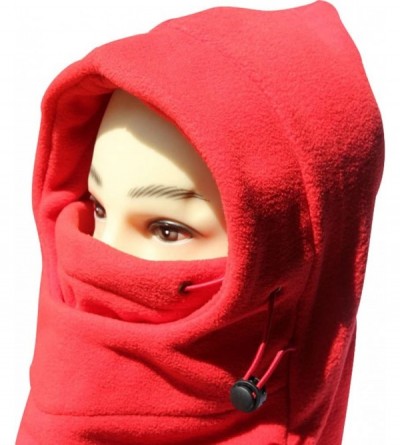 Balaclavas Winter Snowboard Face Hat Fleece Hood Ski Mask Wool Beret Balaclava - Red - CJ11RLDKB0Z $15.05